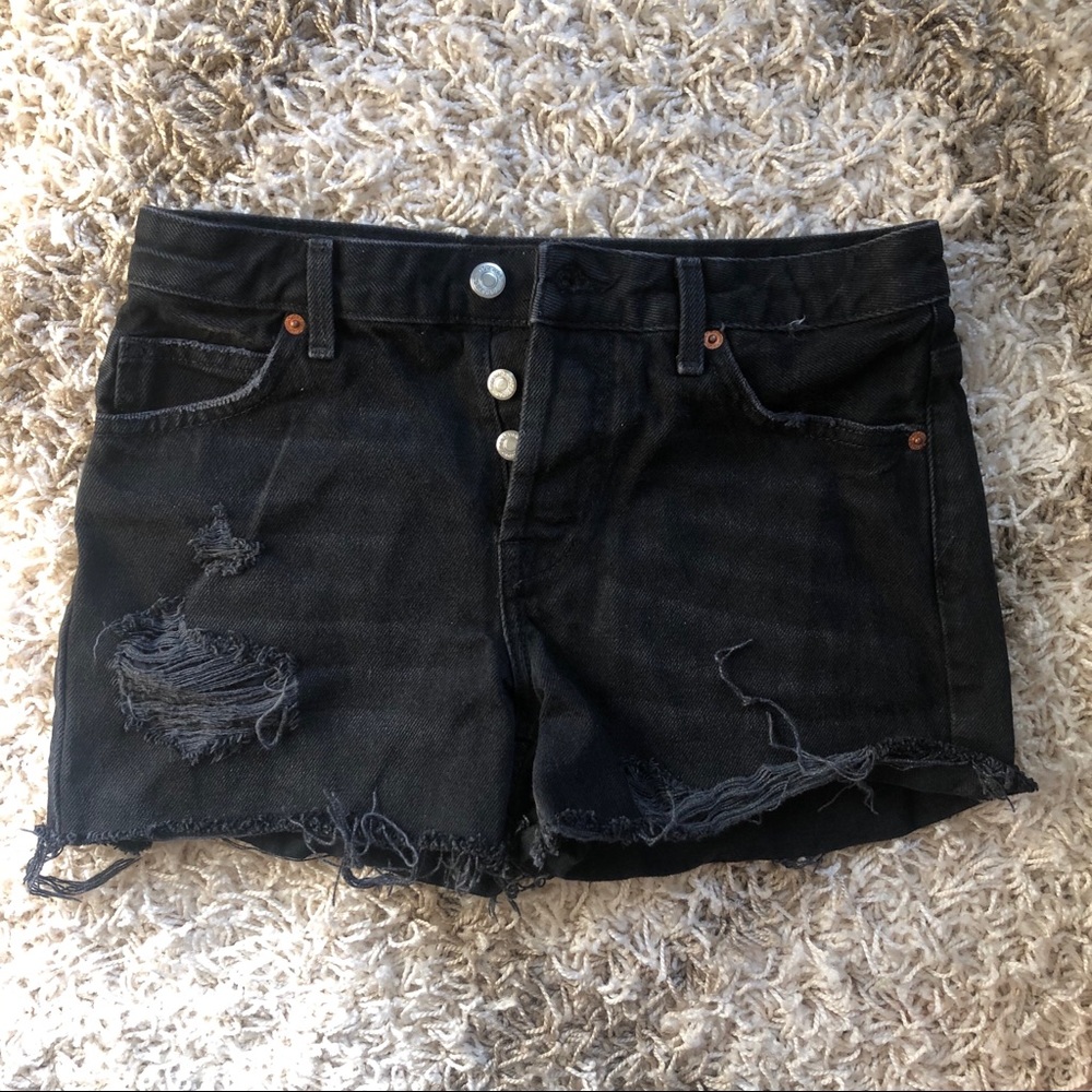 Topshop black jean shorts